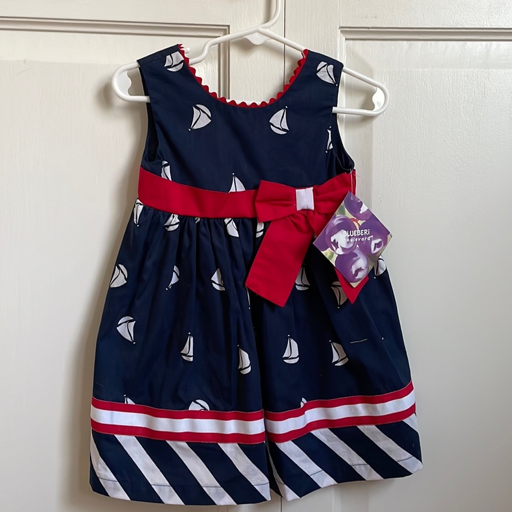 Blueberi Toddlers nautical themed dress NWT size 18 M
